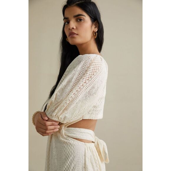 New Anthropologie Verb By Pallavi singhee Agneza Lace Maxi Dress sz 4 - Picture 3 of 9